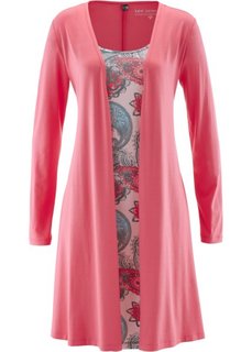 Трикотажное платье 2 в 1 (бурый с рисунком) Bonprix
