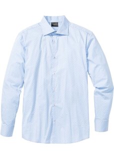 Стрейчевая рубашка Slim Fit с минималистским узором (белый/темно-синий с узором) Bonprix
