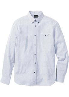 Полосатая рубашка Regular Fit (темно-оливковый/белый в полоск) Bonprix