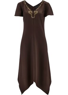 Платье с асимметричным подолом (черный) Bonprix