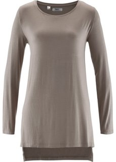 Удлиненная футболка с разрезами (черный) Bonprix