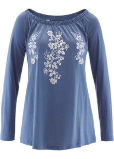 Футболка с длинным рукавом (новый хаки с рисунком) Bonprix