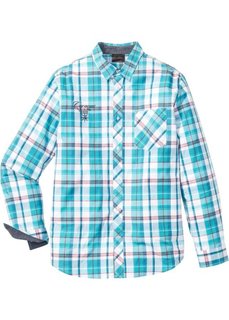 Клетчатая рубашка Regular Fit с длинным рукавом (синий/белый в клетку) Bonprix