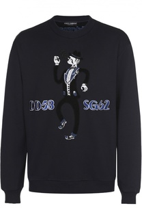 Хлопковый свитшот с аппликацией Dolce &amp; Gabbana