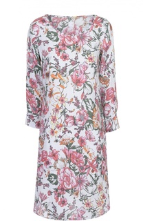 Льняное мини-платье с цветочным принтом 120% Lino