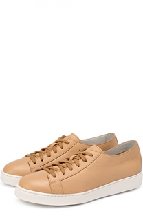 Кожаные кеды на шнуровке Santoni