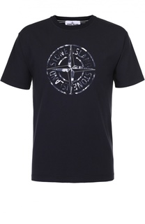 Хлопковая футболка с принтом Stone Island