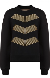 Свитшот прямого кроя с контрастной фактурной отделкой Burberry