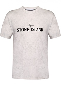 Хлопковая футболка с принтом Stone Island