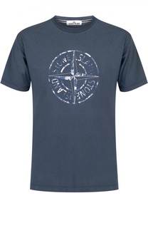 Хлопковая футболка с принтом Stone Island