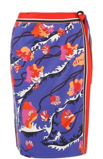 Мини-юбка с запахом и контрастным принтом Emilio Pucci