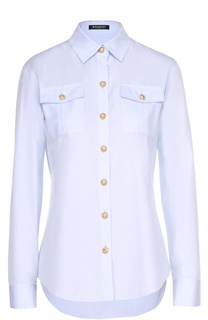 Блуза прямого кроя с накладными карманами и контрастными пуговицами Balmain