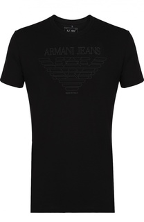 Хлопковая футболка с принтом Armani Jeans