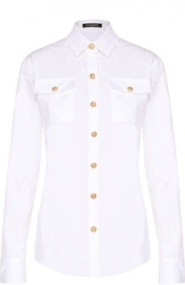 Блуза прямого кроя с накладными карманами и контрастными пуговицами Balmain