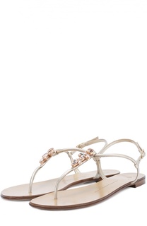 Кожаные сандалии с кристаллами Giuseppe Zanotti Design