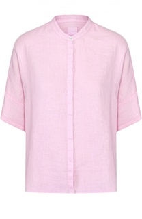 Льняная блуза свободного кроя с коротким рукавом 120% Lino