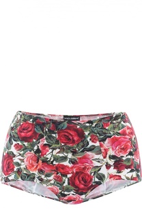 Плавки-бикини с цветочным принтом и завышенной талией Dolce &amp; Gabbana