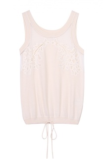 Хлопковый топ с кружевной отделкой Chloé