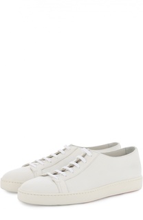 Кожаные кеды на шнуровке Santoni