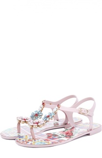 Сандалии Beachwear с кристаллами Dolce &amp; Gabbana