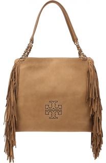 Замшевая сумка Harper Fringe с бахромой Tory Burch