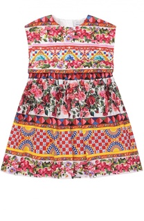 Платье из хлопка с принтом Dolce &amp; Gabbana