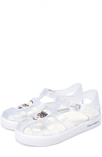 Резиновые босоножки с аппликацией Dolce &amp; Gabbana