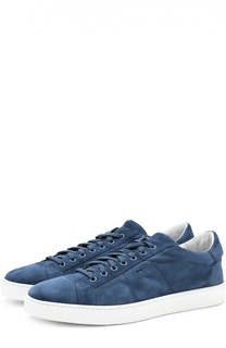 Замшевые кеды на шнуровке Santoni