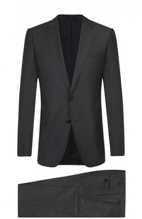 Приталенный костюм из смеси шерсти и шелка Armani Collezioni