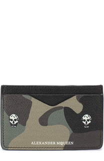 Кожаный футляр для кредитных карт с камуфляжным принтом Alexander McQueen