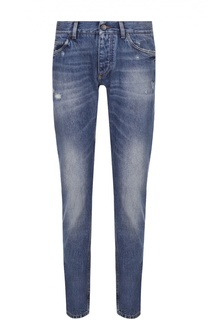 Джинсы прямого кроя с потертостями Dolce & Gabbana