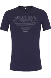 Хлопковая футболка с принтом Armani Jeans