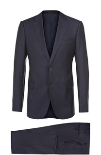 Приталенный костюм из смеси шерсти и шелка Armani Collezioni