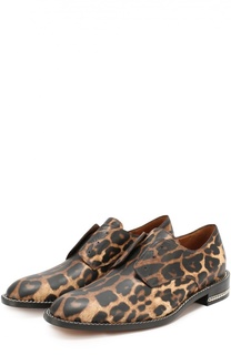 Кожаные ботинки без шнуровки с рисунком под леопарда Givenchy