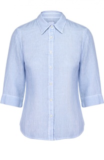 Льняная приталенная блуза с укороченным рукавом 120% Lino