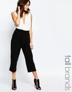 Юбка-брюки из крепа с завязками на талии New Look Tall - Бежевый