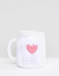 Кружка с надписью I Love Tea New Look - Stone