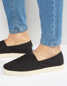 Toms Ash Canvas Slip On Plimsolls - Черный