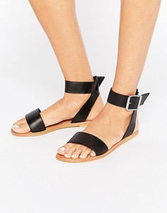 Кожаные сандалии ASOS FLEEK - Черный