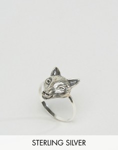 Серебряное кольцо с лисой ASOS - Серебряный
