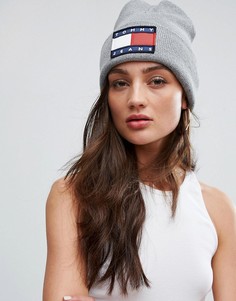 Шапка-бини с логотипом Tommy Jeans - Серый