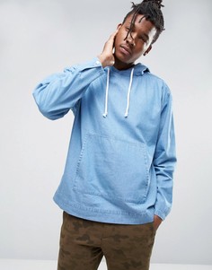 ASOS Oversized Denim Hoodie In Blue - Синий