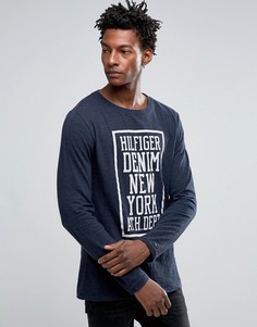 Hilfiger Denim Long Sleeve Top New York Logo In Regular Fit - Темно-синий
