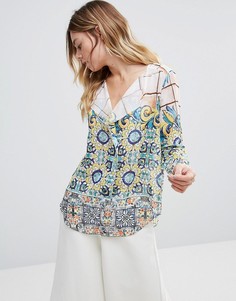Traffic People Kimono Sleeve Mixed Print Shirt - Мульти