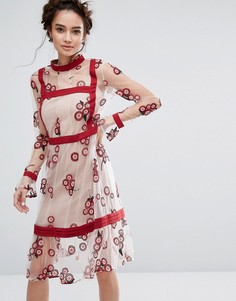 Платье с цветочной вышивкой Endless Rose - Мульти