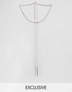 Ожерелье-чокер с цепочкой Reclaimed Vintage - Серебряный