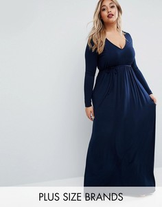 Платье макси с длинными рукавами Club L Plus Essentials - Темно-синий