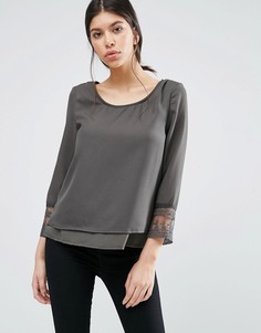 Зеленая блузка с принтом Vero Moda - Зеленый