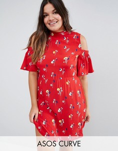Платье мини с цветочным принтом ASOS CURVE - Мульти