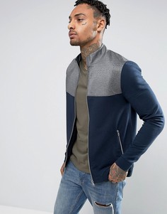 Обтягивающая спортивная куртка из трикотажа ASOS - Темно-синий